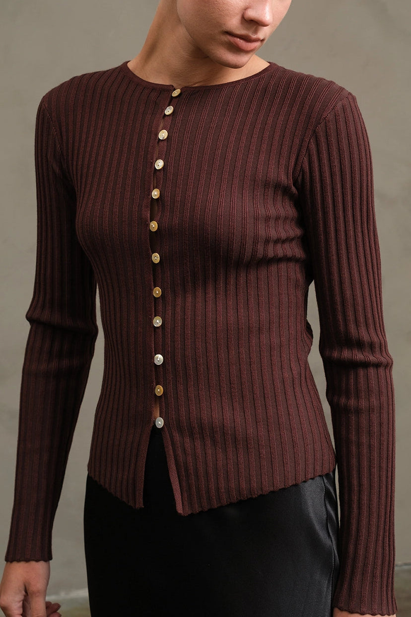 Need Space Long Sleeve Top | Brown
