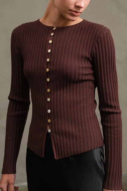 Need Space Long Sleeve Top | Brown