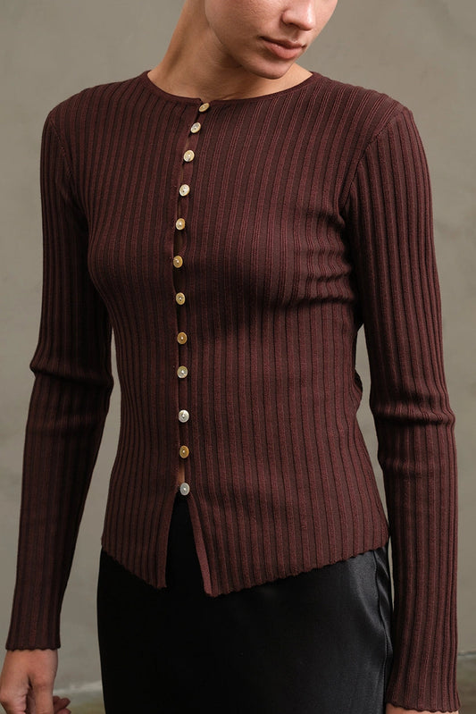 Need Space Long Sleeve Top | Brown