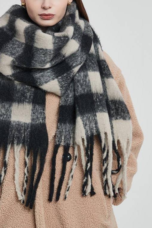 Basic Gingham Fleece Scarf | No. 3