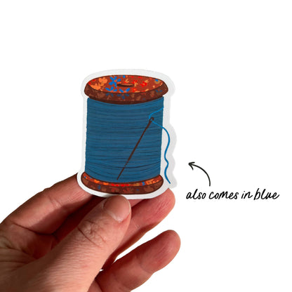 Pink Spool Of Thread Sticker