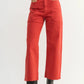 Wide Leg Utility Jeans | Cranberry