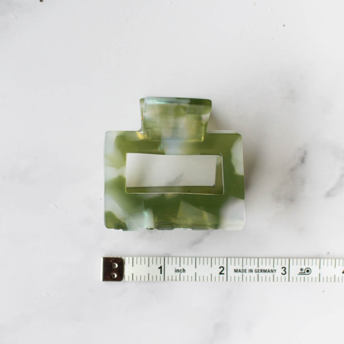 Boxy Hair Clip | Olive Pearl