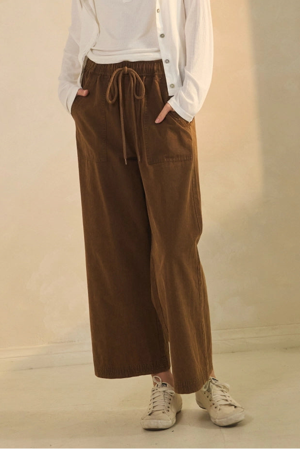Wide Leg Utility Pants | Chocolate | Extended