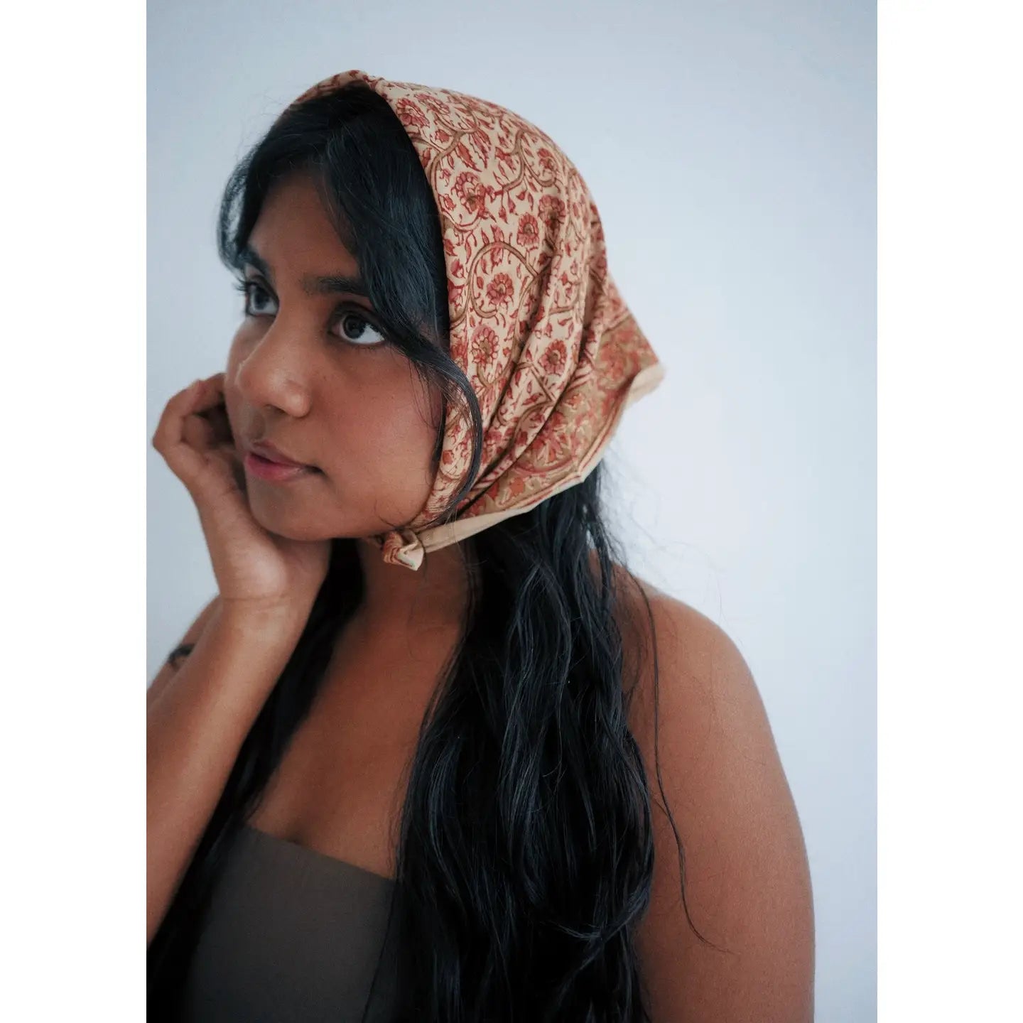 Kalamkari Cotton Bandana | Autumn Rose