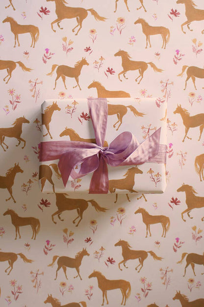 Love Kisses and Horses Wrapping Paper