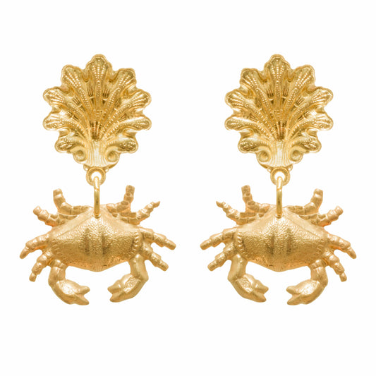 Little Gold Crab Earrings