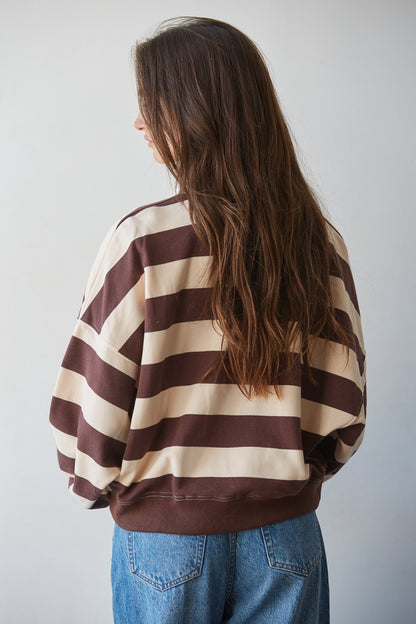 Courtside Stripe Polo Sweatshirt