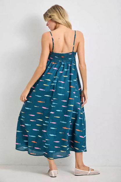 Gone Fishin' Midi Dress | Dark Teal | Extended