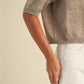 Short Sleeve Sweater Top | Latte