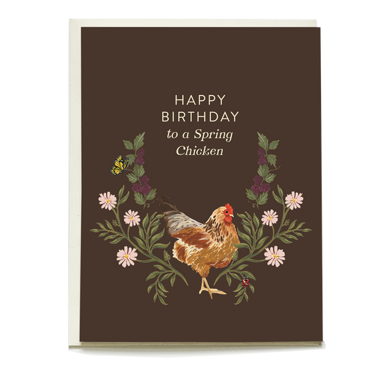 Spring Chicken Birthday Card
