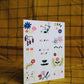 Grid Flower Doodles Birthday Card