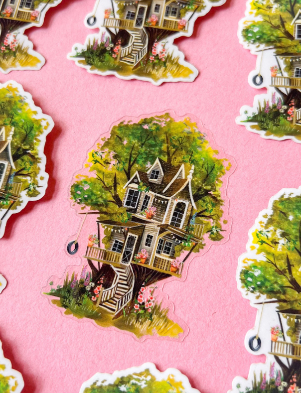 Whimsical Treehouse Sticker
