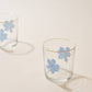 Blue Flower Glass Tumbler