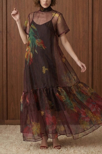 Dark Ethereal Sheer Maxi Dress