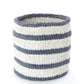 Sisal Basket with Dove Gray Stripes