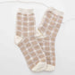 Plaid Heart Socks | Brown
