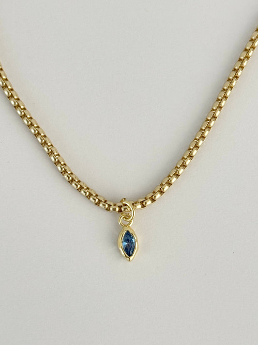 Semplice Necklace | Blue CZ