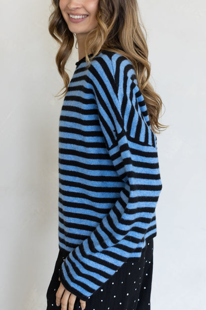 Piper Striped Pullover Sweater | Blue Combo