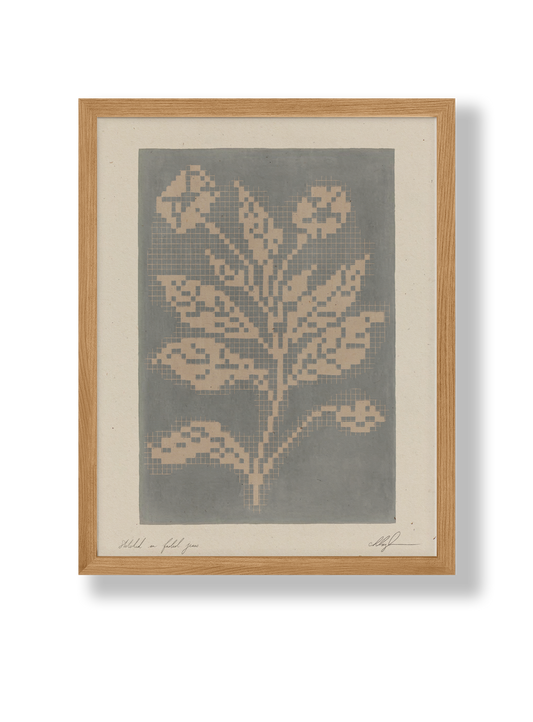 Stitched On Faded Jeans Art Print | 8.5 x 11