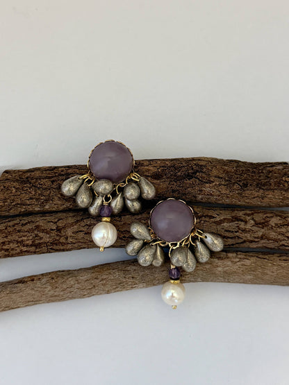 Olwen Earrings | Moonstone + Pearl