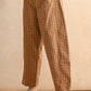 Mini Checkered Barrel Pants | Camel