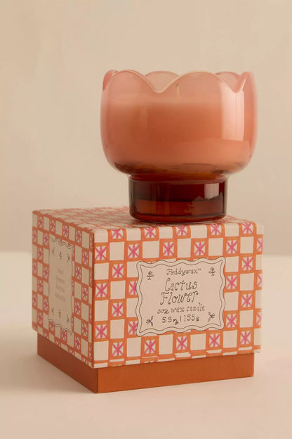 Tulip Glass Candle | Cactus Flower
