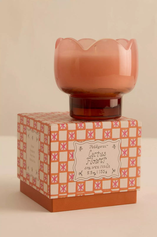 Tulip Glass Candle | Cactus Flower
