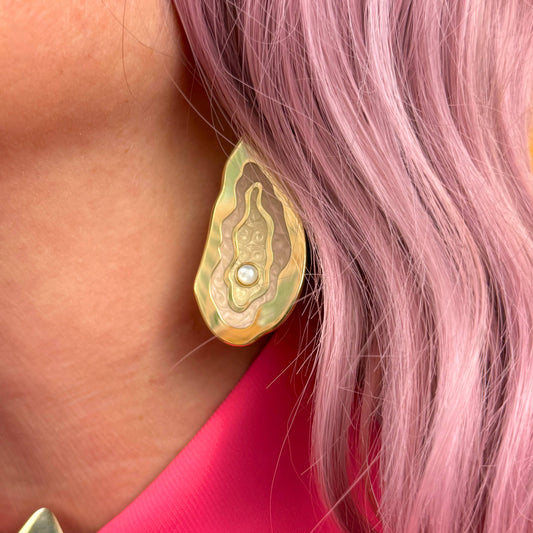 Oyster Hoop Earrings