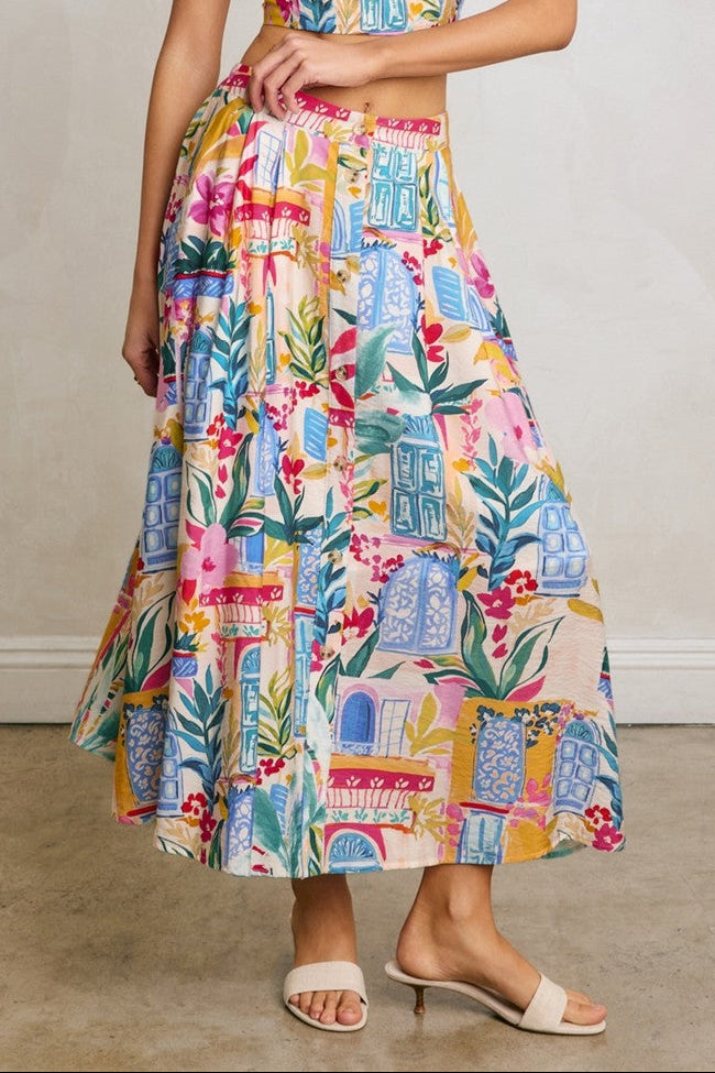 Mykonos Market Midi Skirt