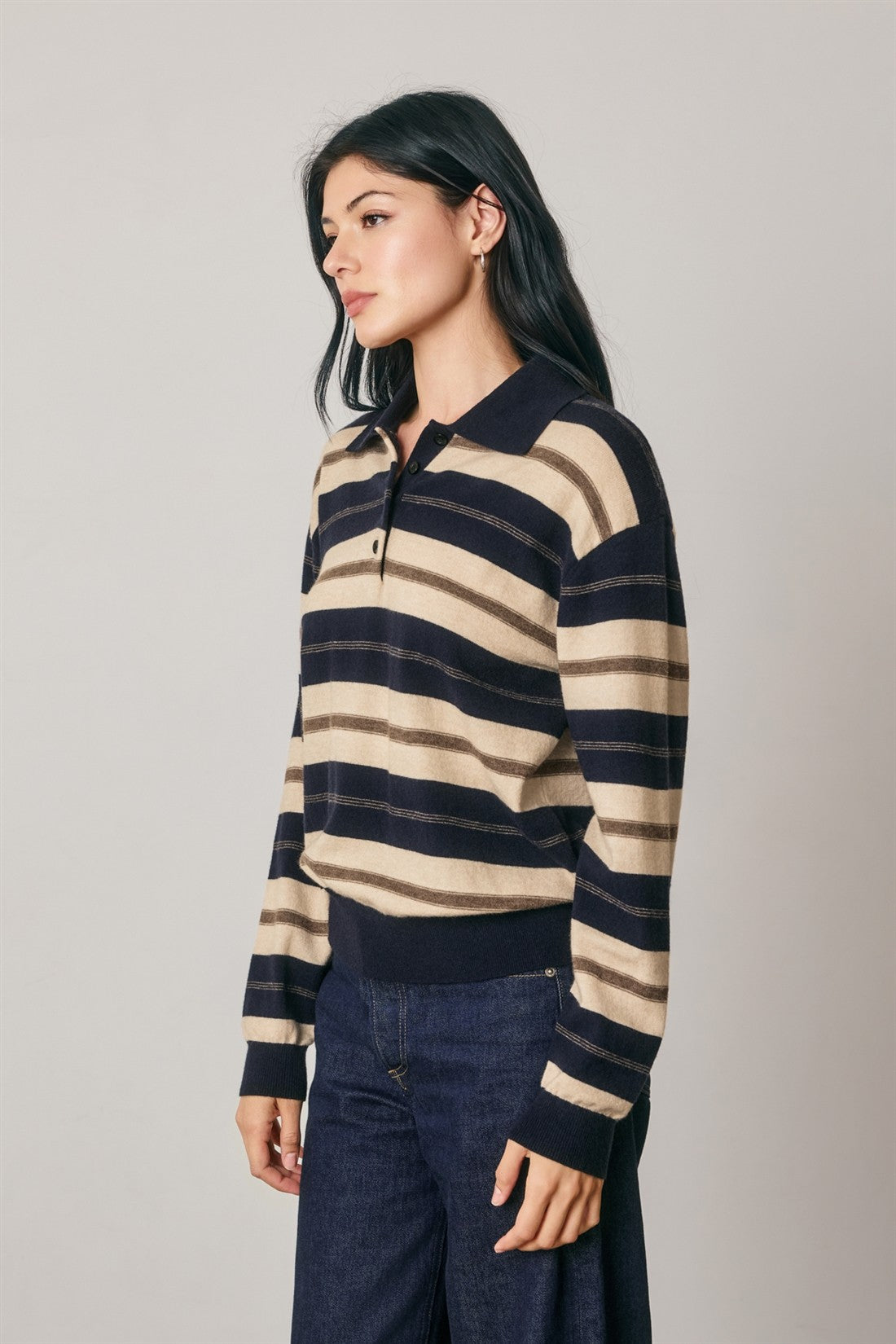 Hudson Stripe Polo Sweater