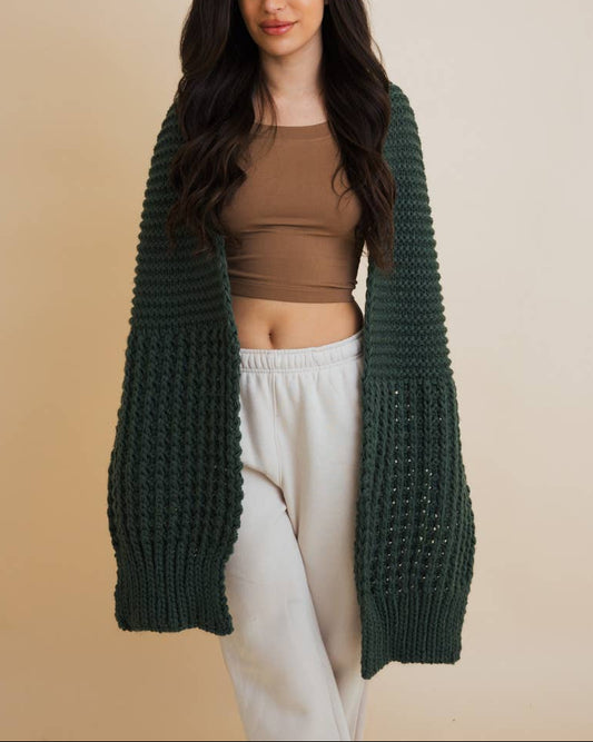 Waffle Knit Scarf | Olive