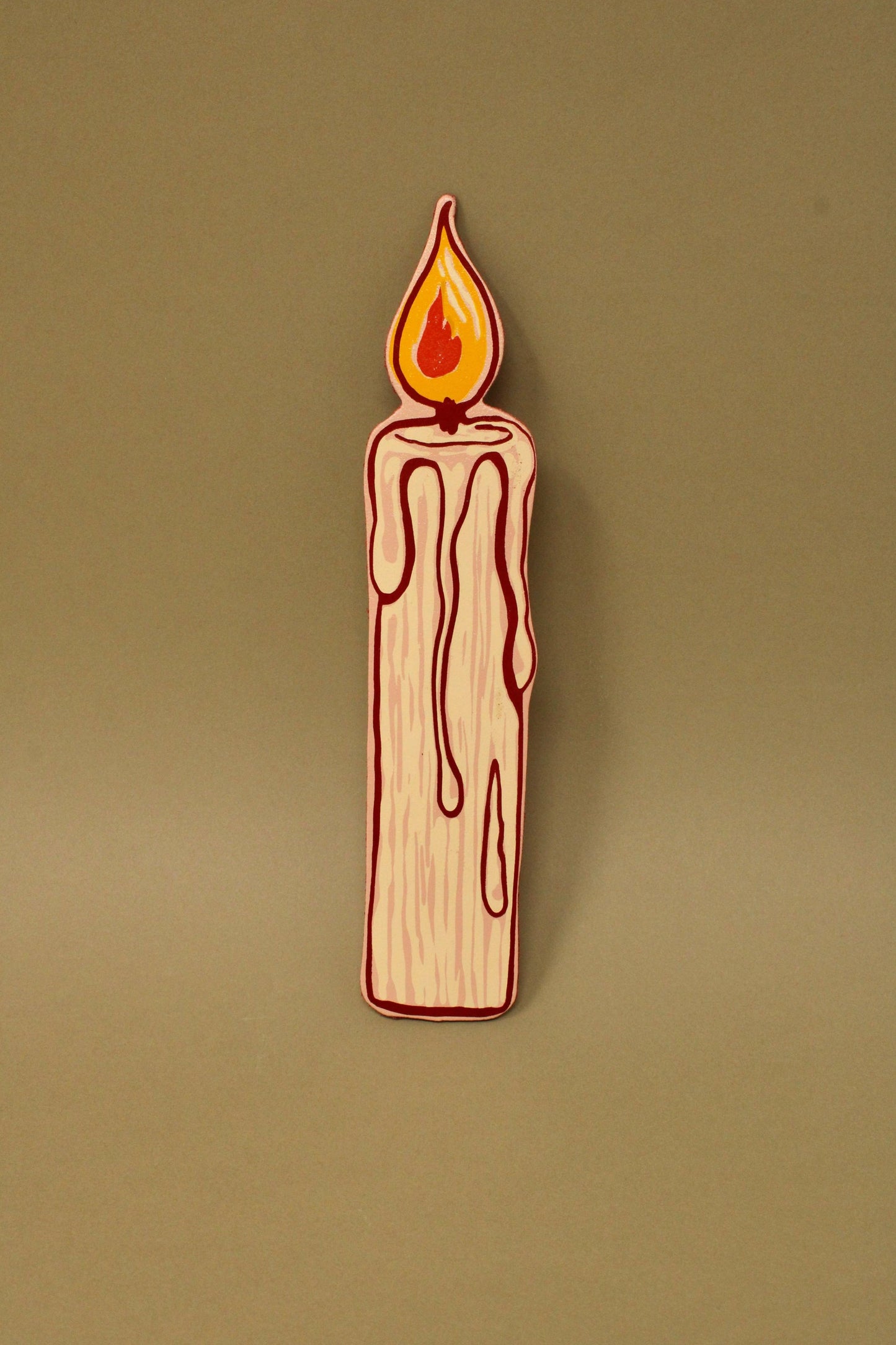 Candle Bookmark: Pale Pink