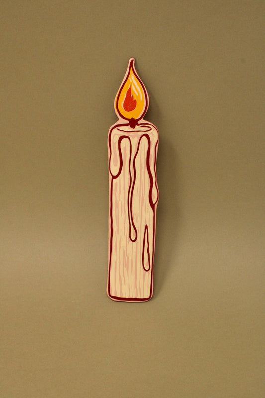 Candle Bookmark: Pale Pink