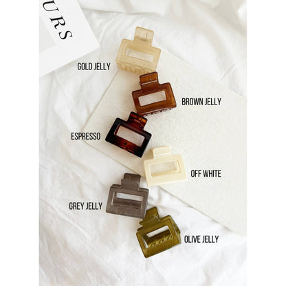 Jelly Boxy Hair Claw | Olive Jelly