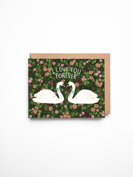 Swan Flower Field Card