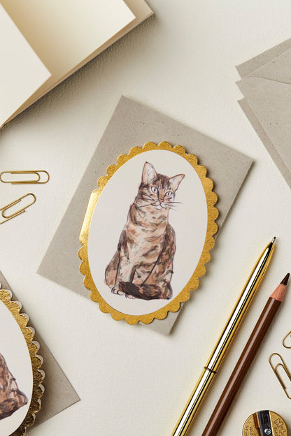 No. 10 Tabby Cat Mini Card