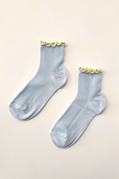 The Petite Ruffled Socks | Baby Blue