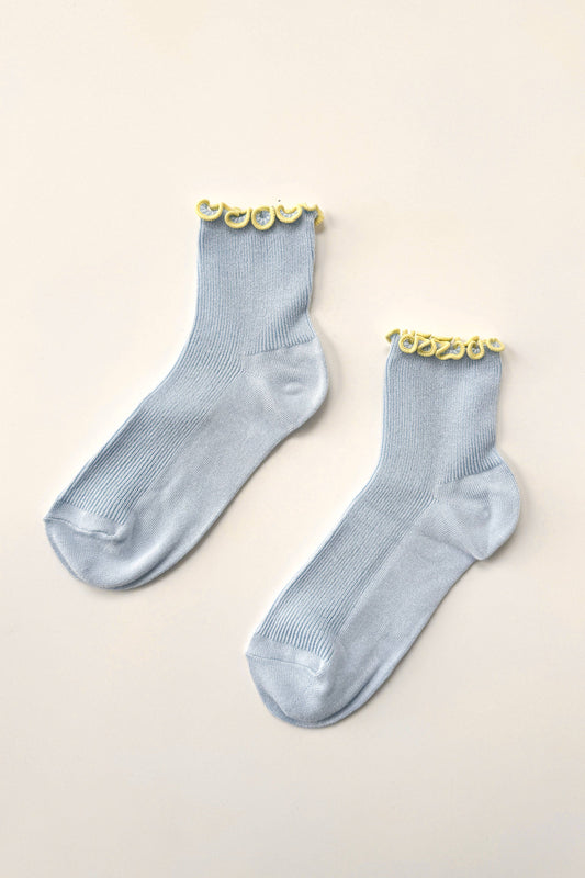 The Petite Ruffled Socks | Baby Blue