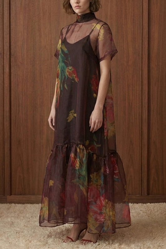 Dark Ethereal Sheer Maxi Dress