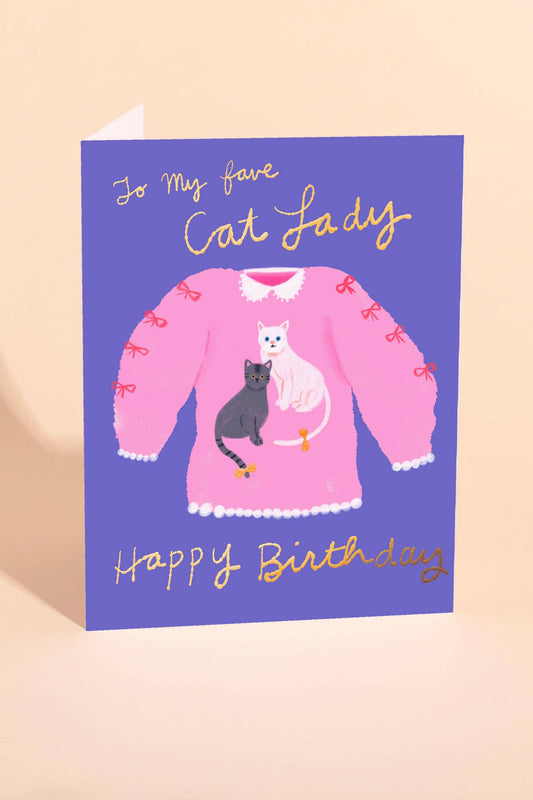 Cat Lady Birthday Card