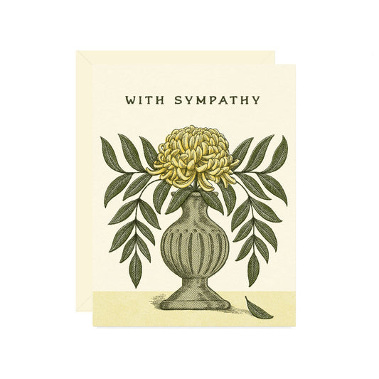 With Sympathy Chrysanthemum Card