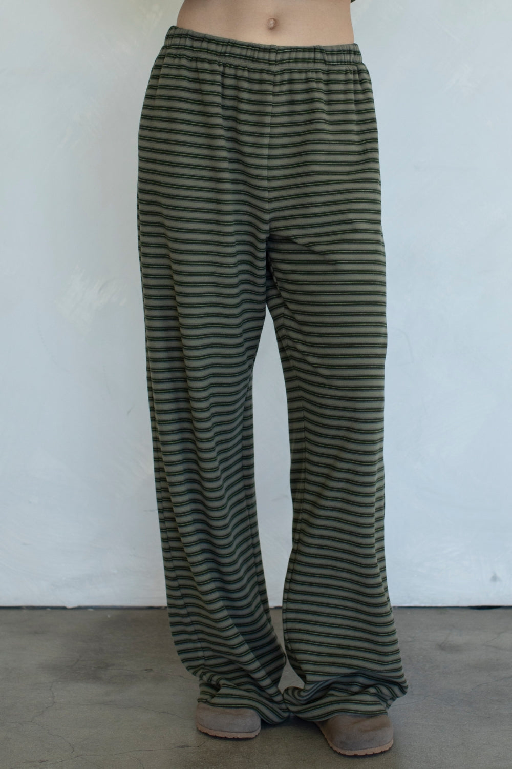 Morgan Stripe Lounge Pants | Olive
