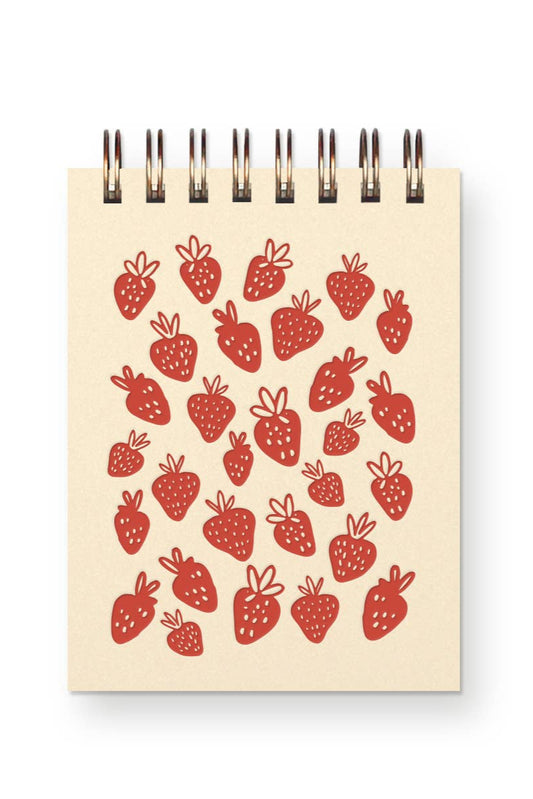 Mini Jotter Notebook | Strawberry Pattern