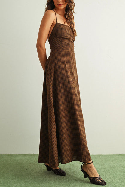 Got Your Back Midi Dress | Brown