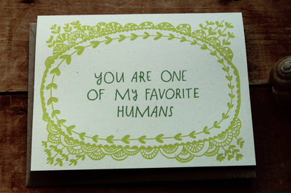 Favorite Human Card