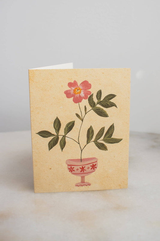 Pink Floral Vase Card