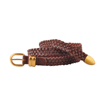 Braided Leather Belt | Brown