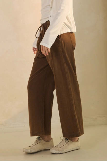 Wide Leg Utility Pants | Chocolate | Extended