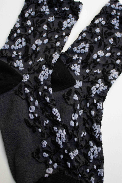 Floral Textured Socks | Sky